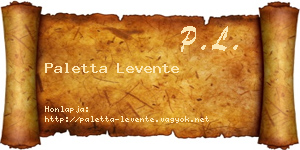 Paletta Levente névjegykártya